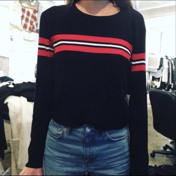 Brandy Melville Sweaters - NWT Navy striped gracie sweater long sleeve